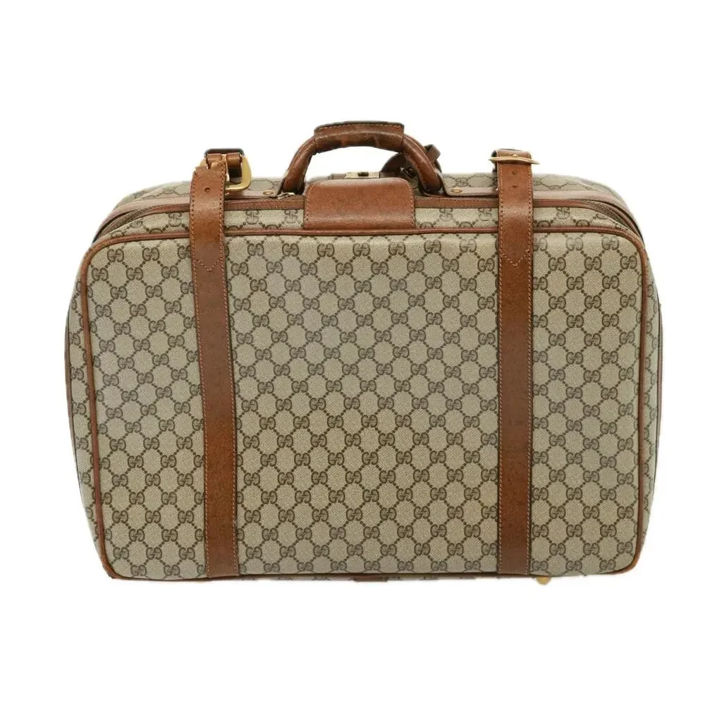 GUCCI GG Supreme Boston Bag Pvc Beige